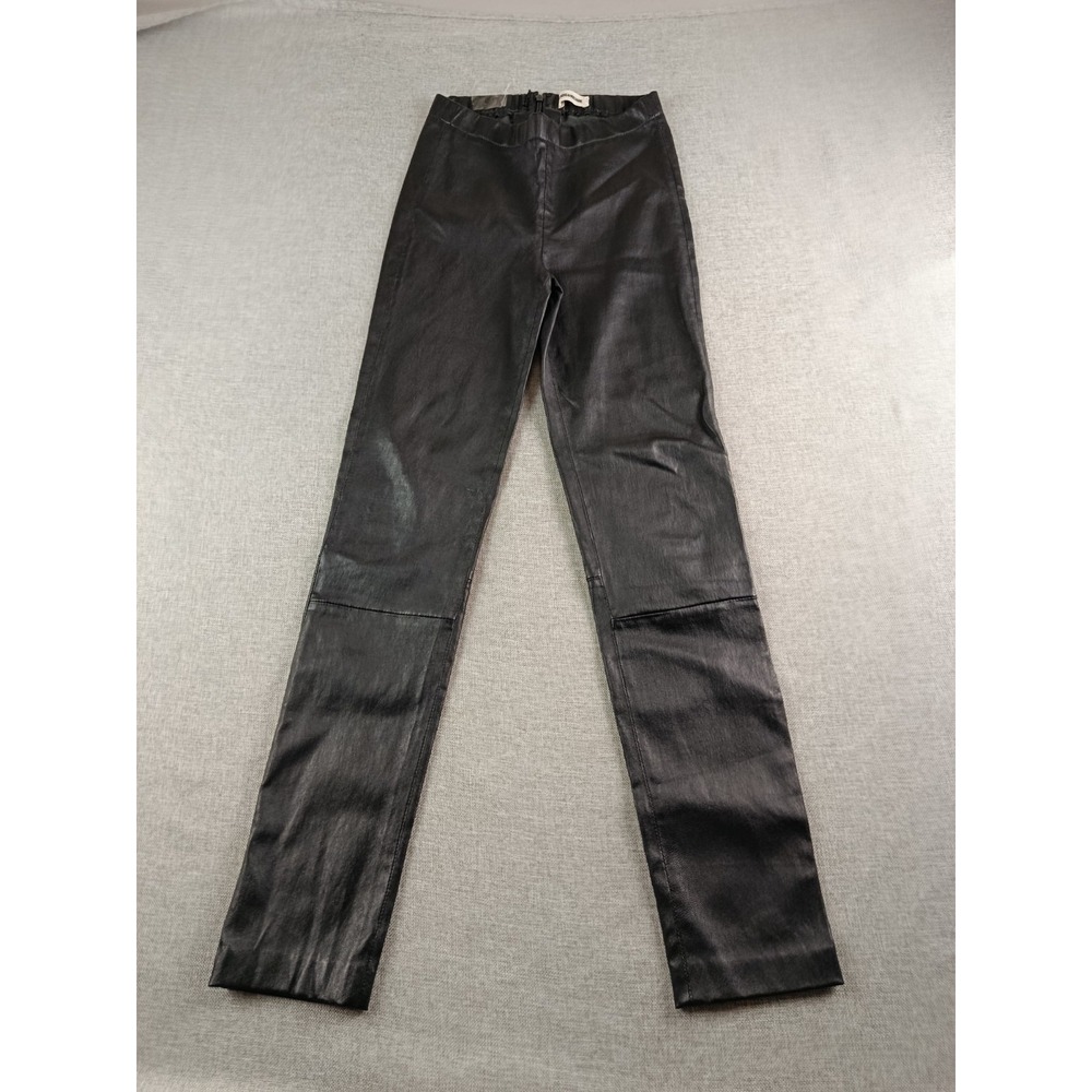 Zadig & Voltaire Pharel Leather Pants Leggings Womens 34 Black Skinny 22X26